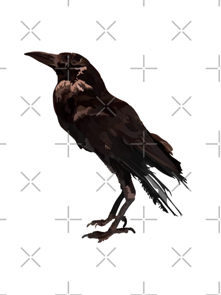 A is for American Crow,American Crow Artwork – Intelligent Bird Illustration and Urban Wildlife Design by PrettylittlepastelUk