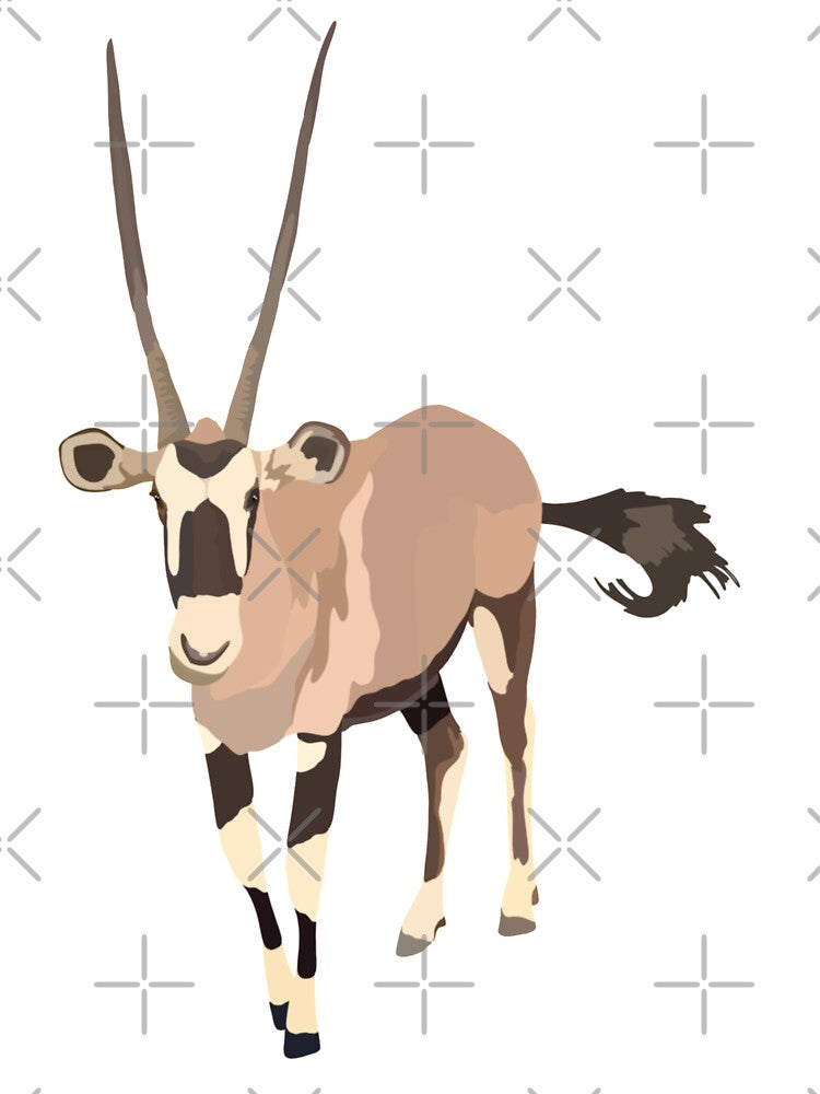 O is for Oryx,Oryx Artwork – Elegant Antelope Illustration and Desert Wildlife Design by PrettylittlepastelUk