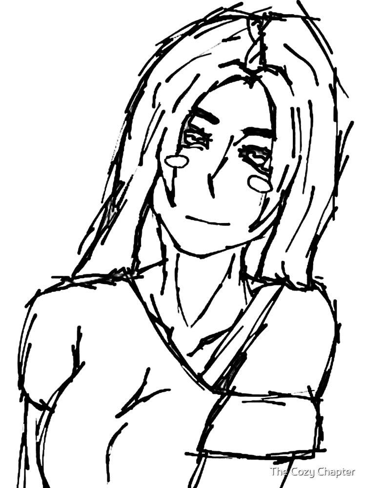 Manga Girl Line Art Aesthetic Anime by The Cozy Chapter