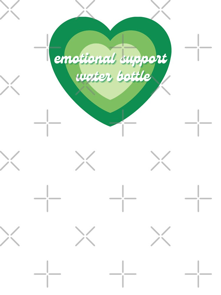 Emotional Support Water Bottle Green Heart by metromuse