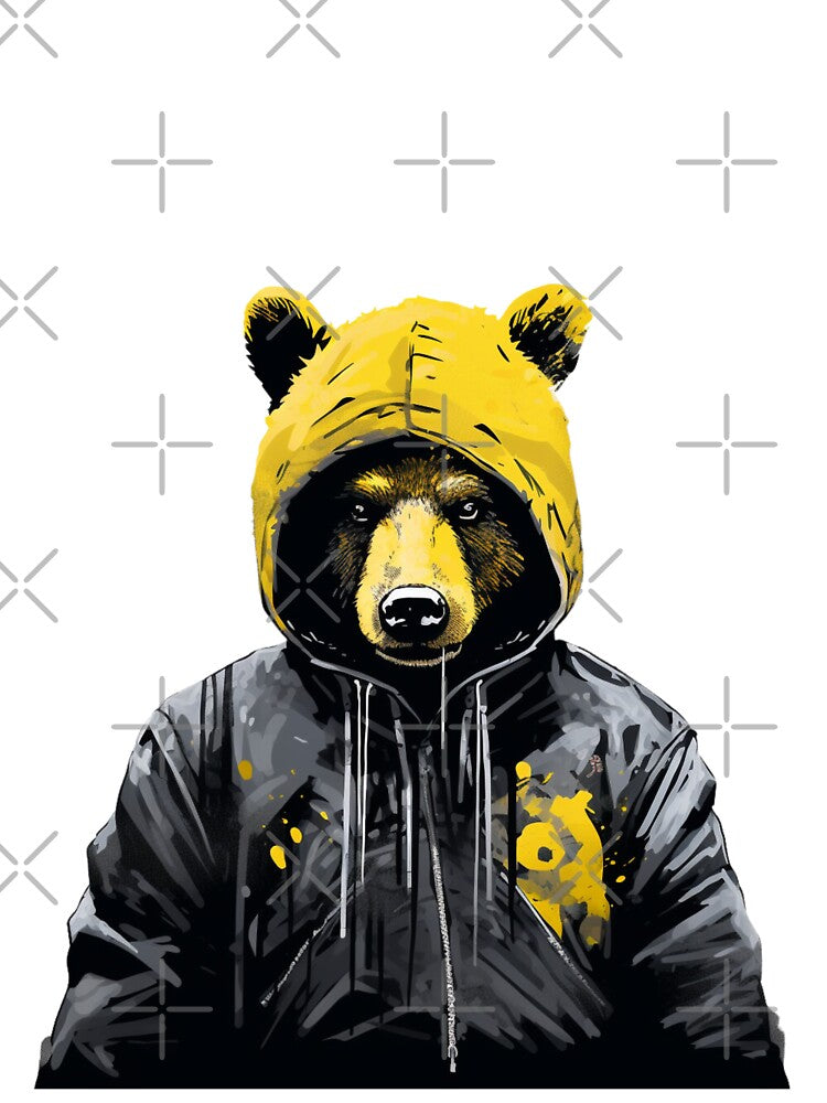 A STREET ART BEAR WITH HOOD by infinitearte