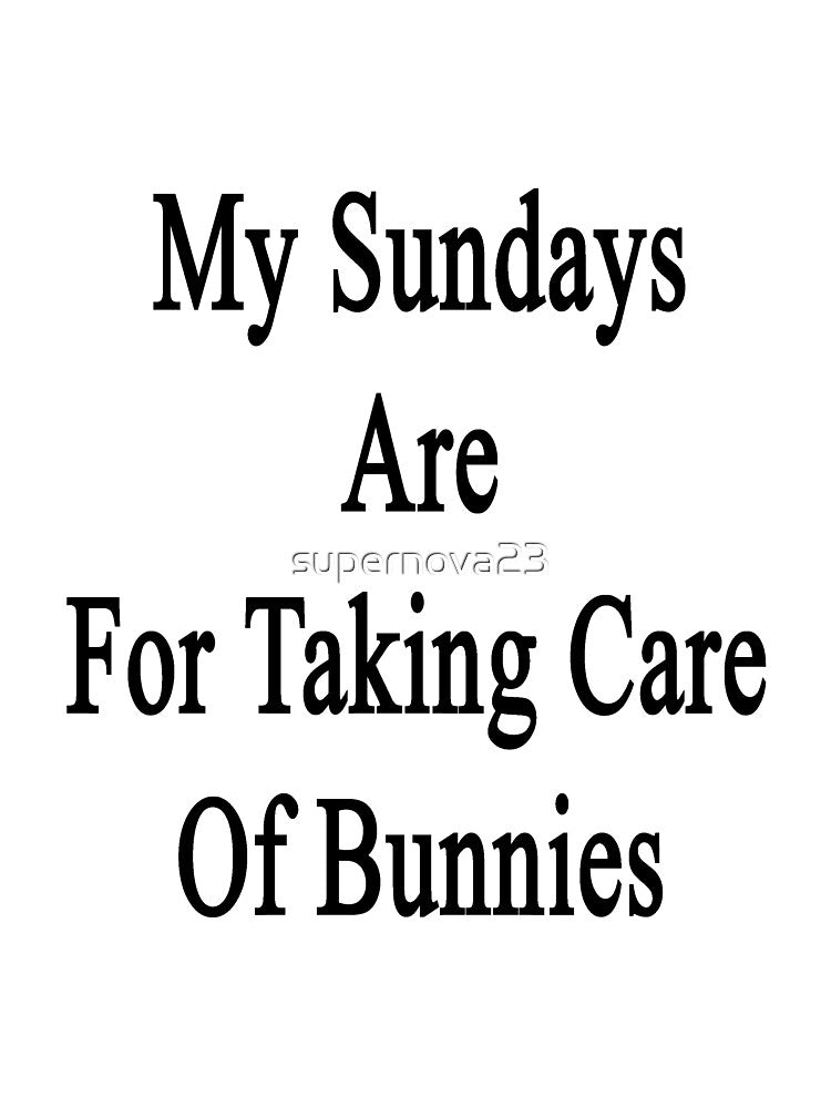 My Sundays Are For Taking Care Of Bunnies by supernova23