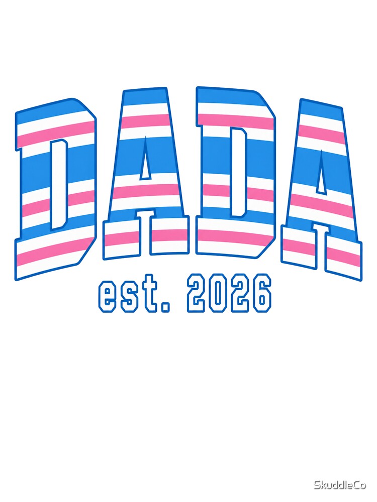 Dada Est. 2026 Retro Varsity Hospital Blanket Stripe Letters by SkuddleCo
