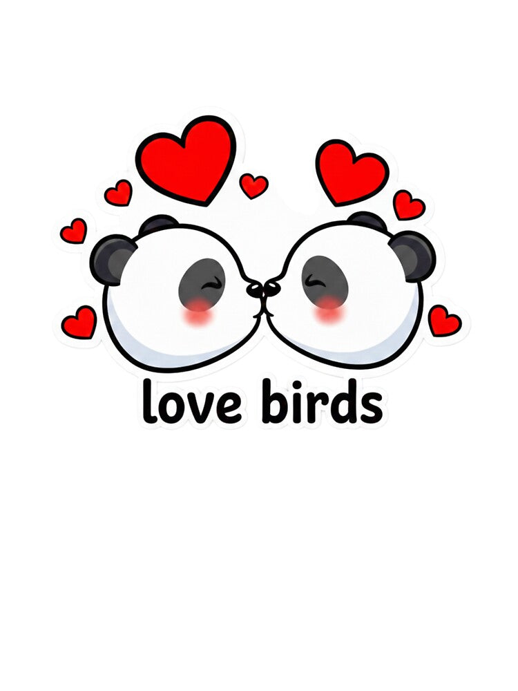 Love Birds Panda Couple – Cute Romantic Panda Design by snaperos