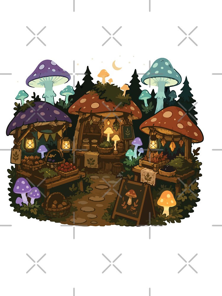 Enchanted Mushroom Market Cottagecore Forest by SimplePoDesign