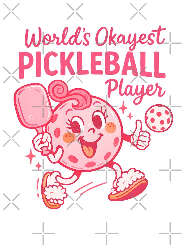 Pink Pickleball Player Girly Pickle Character by HowToCanadian