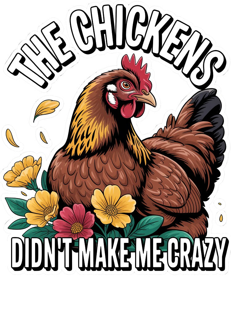 Crazy Rooster and Funny Chicken – Classic Theme Cute Humor by SEBANOX