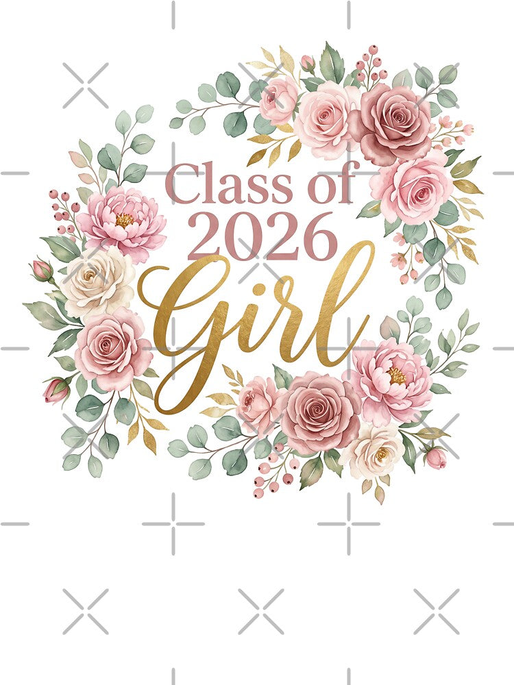 Class of 2026 Girl Floral Graduation Gift for Her Grad Tee by Osmose-Studio ⭐⭐⭐⭐⭐