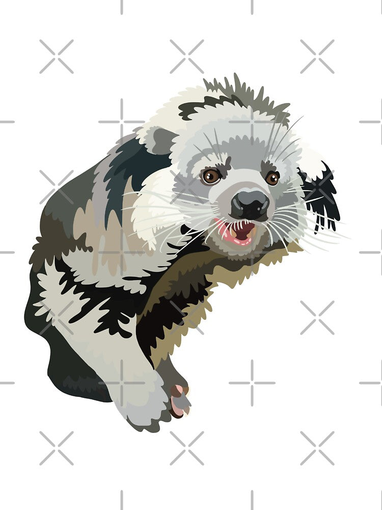 Binturong Illustration Exotic Wildlife Art by PrettylittlepastelUk