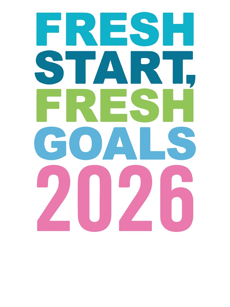 Fresh Start Fresh Goals 2026 Typography Design by DavidTeeStudio
