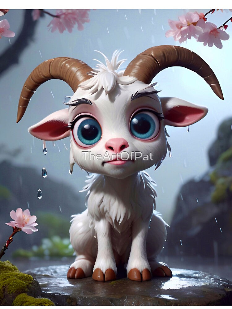 Cute Little Goat In The Rain by TheArtOfPat