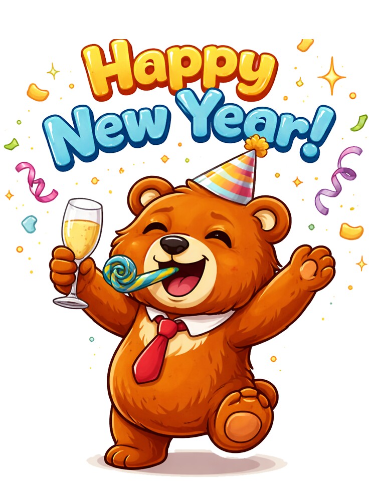 Cheerful Bear with Big Smile – Cute Cartoon Sticker Design by RelateAndTee