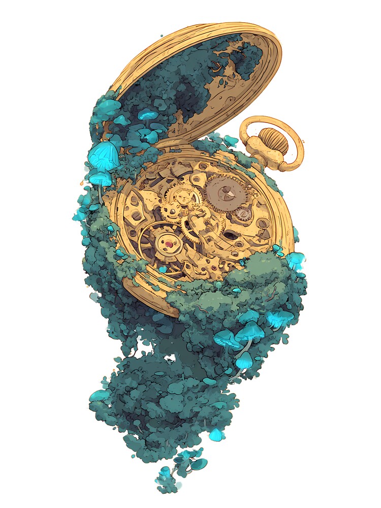 Mossy Pocketwatch by IllumeInk