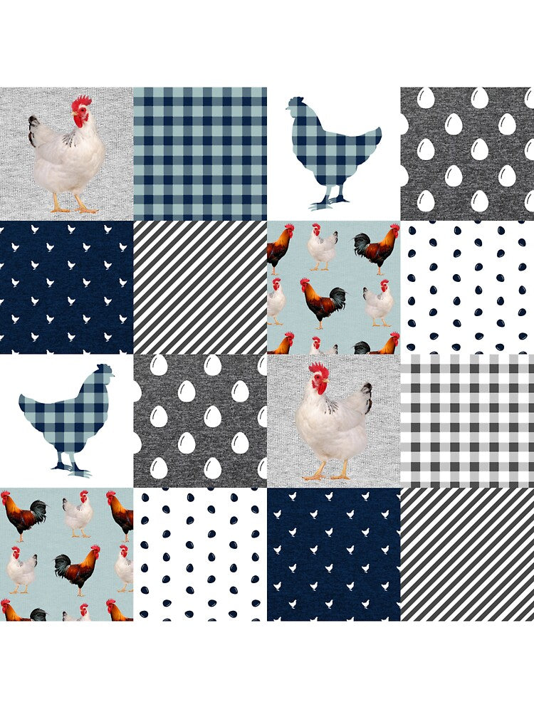Funny Chicken Mint Plaid by SisileeGift