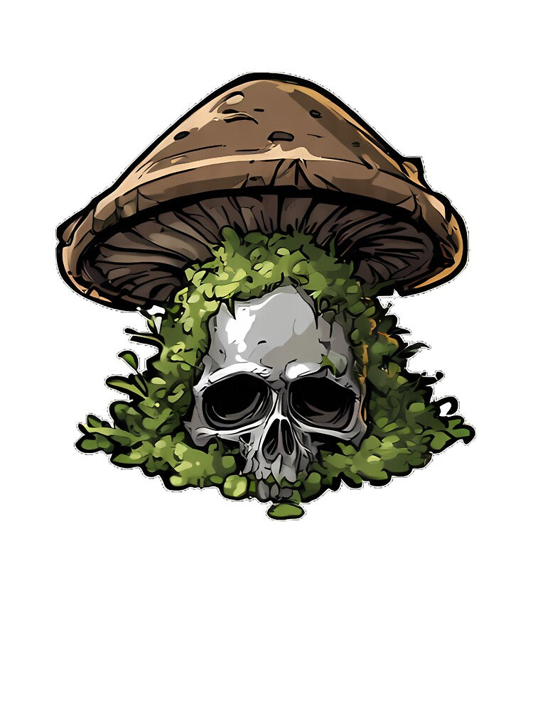 Decaying Mushroom Skull Nest by IllumeInk