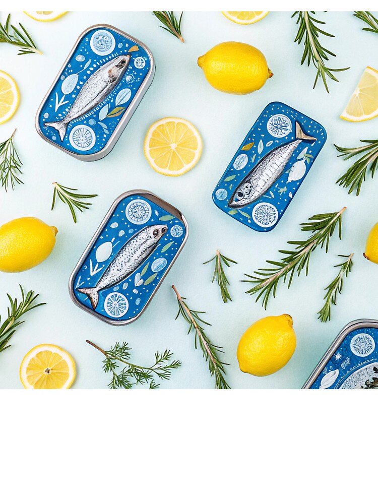Sardines And Lemons Mediterranean Summer Pattern by DreamLeafCo
