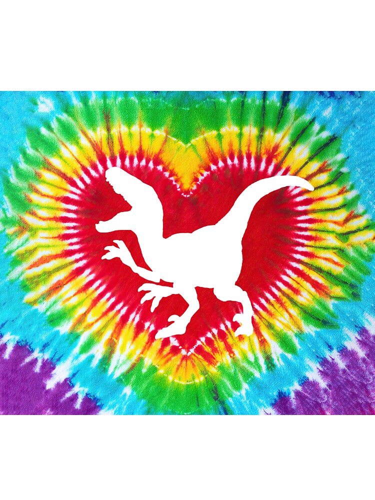 Tie Dye Heart Dinosaur by chanchan79