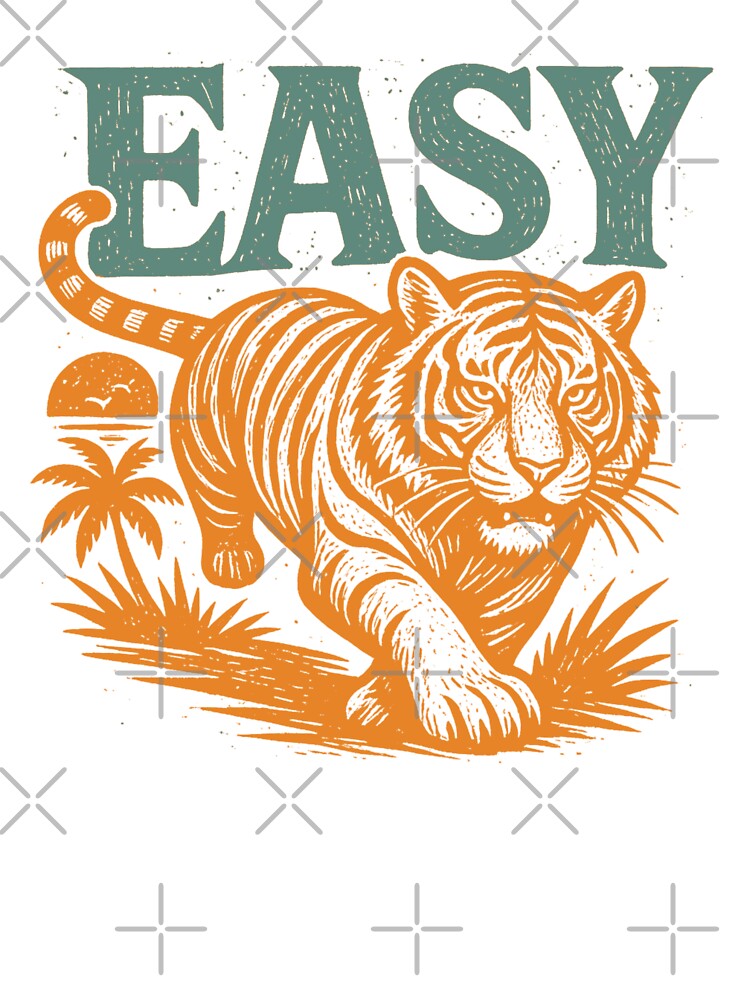 Easy Vintage Retro Tiger Summer Wildlife by Auchi_Verse