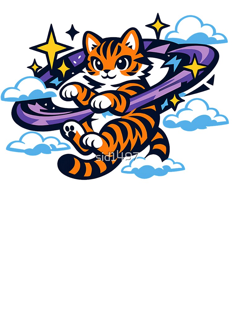 Cute Cosmic Tiger Floating in Space by SidTastic