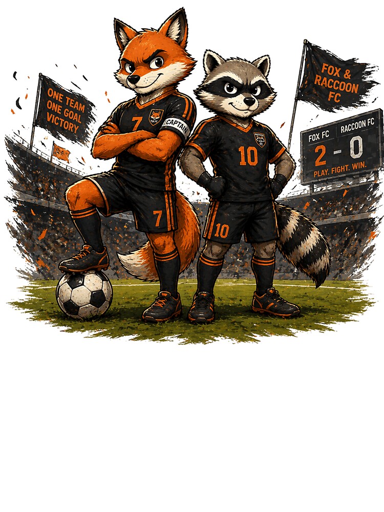 ONE TEAM ONE GOAL – Fox & Raccoon Soccer Legends by the-dovlat