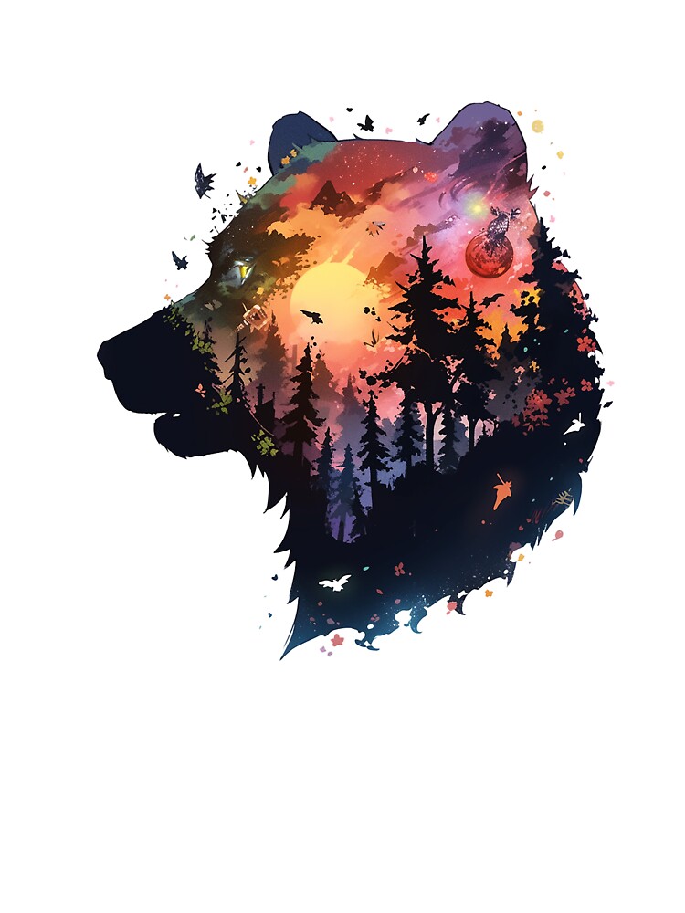 bear head negative space by skateras