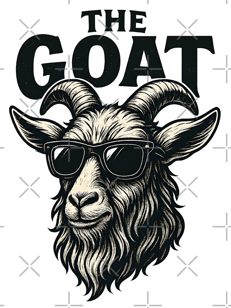 THE GOAT Cool Sunglasses Goat T-Shirt – Funny Animal Art, Bold Vector Design by WAUZ