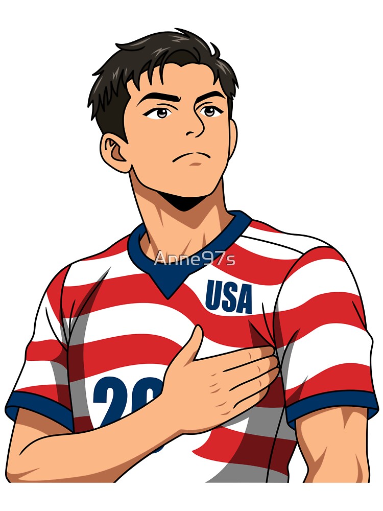 Patriotic USA Soccer Boy Hand On Heart by Anne97s
