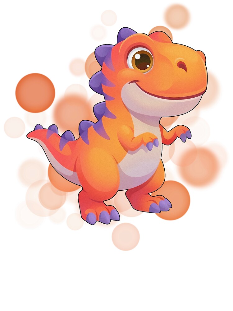 Orange Dinosaur with Purple Details - Cute Illustration by iamKRUK