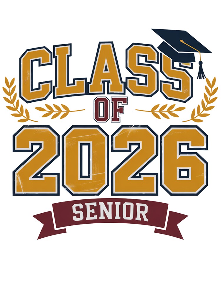 Class of 2026 Senior Graduation Vintage Varsity Design by What a cute-Tee