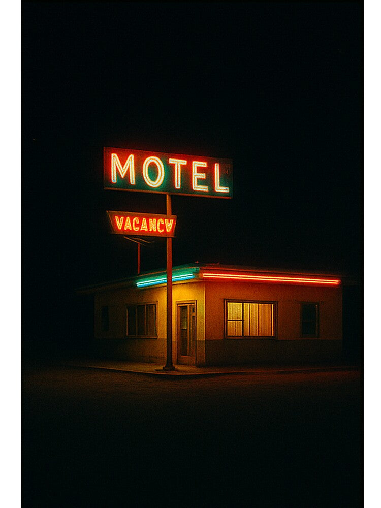 Neon Motel – Cinematic Retro Night Photography by BadaBingBear