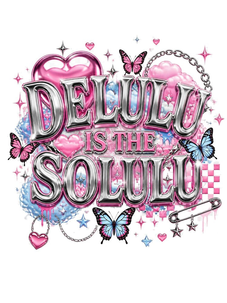 Delulu Is The Solulu Y2K Aesthetic Design by AtomicThreadCo