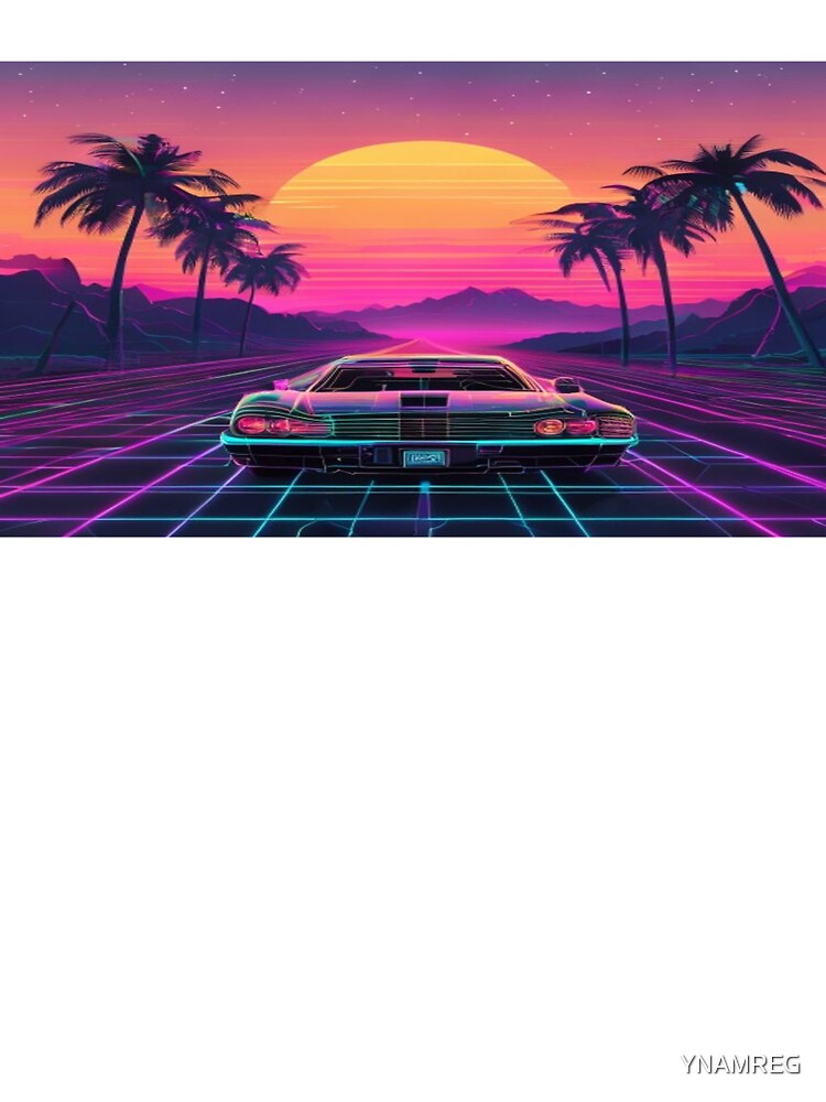 Synthwave Sunset Palm Drive by YNAMREG