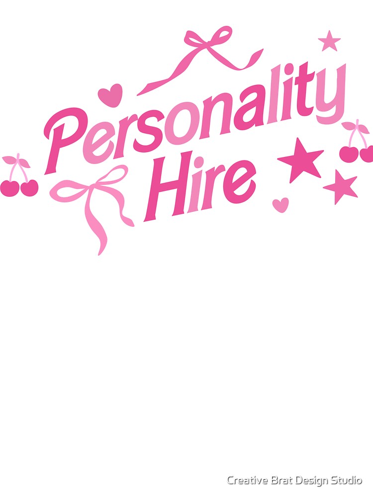 Personality Hire Coquette Corporate Girlie Cherry Bow Pink Aesthetic by Creative Brat Design Studio