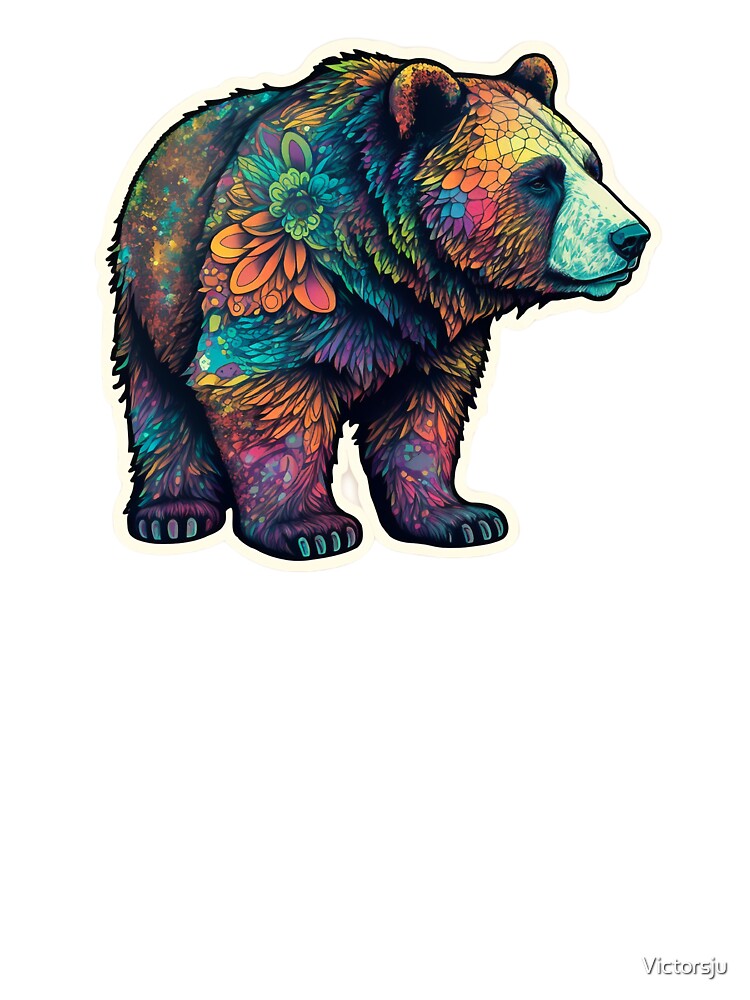 Psychedelic colorful bear by Victorsju