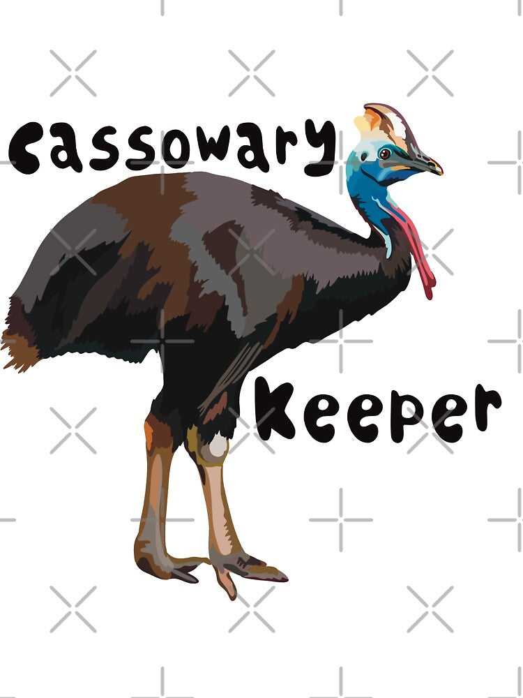 C is for Cassowary, Cassowary Artwork – Powerful Flightless Bird Illustration and Tropical Rainforest Wildlife Design by PrettylittlepastelUk