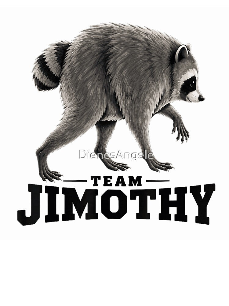 Team Jimothy Funny Raccoon Fan Club Vintage Wildlife Mascot Design by DienesAngele