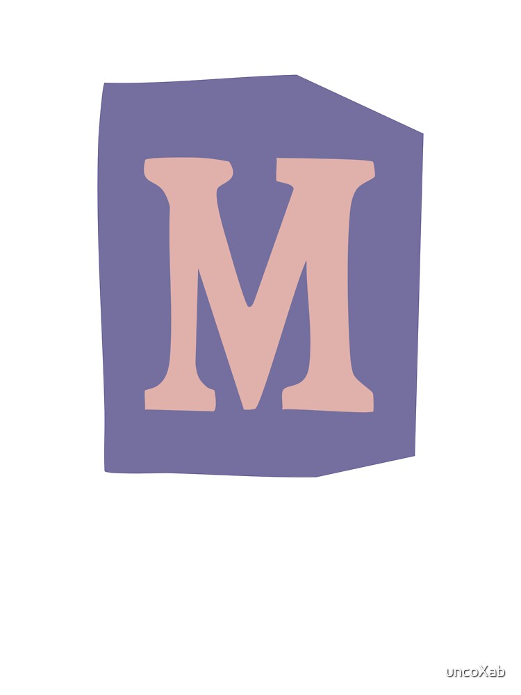 Letter M - Colorful Cutout Paper Collage Alphabet Initial by uncoXab