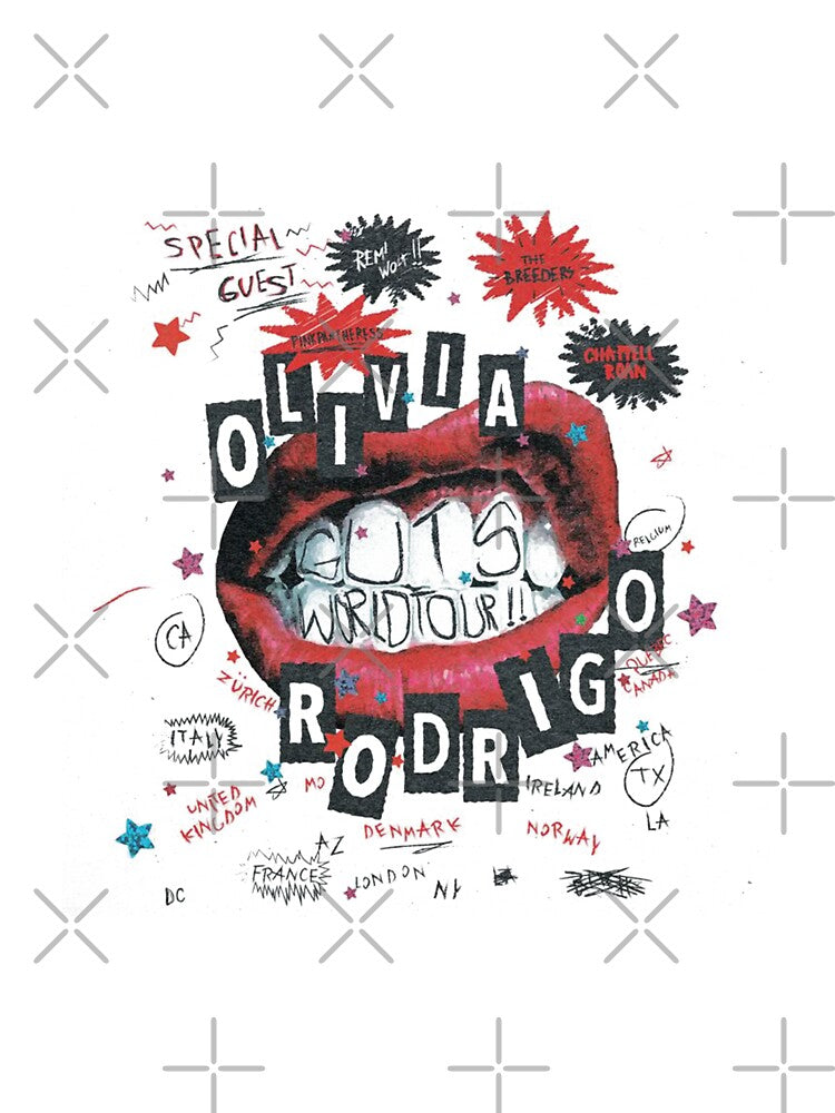 Olivia GUTS World Tour Fan Art Poster – Punk Collage Lips Graphic Print by gringoods