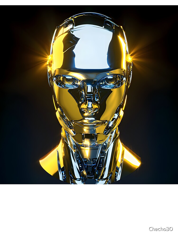 3d Render Of Retro Chrome Robot Digital by Checho30