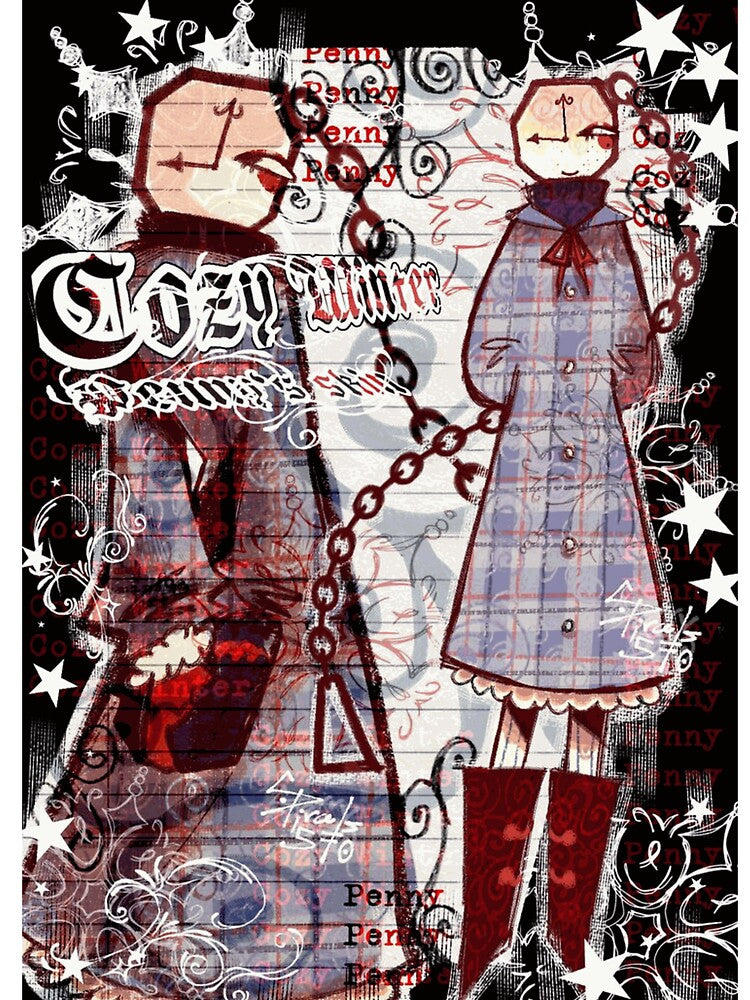 Surreal Clock Head Girl Cozy Winter Art by TalonMerrick