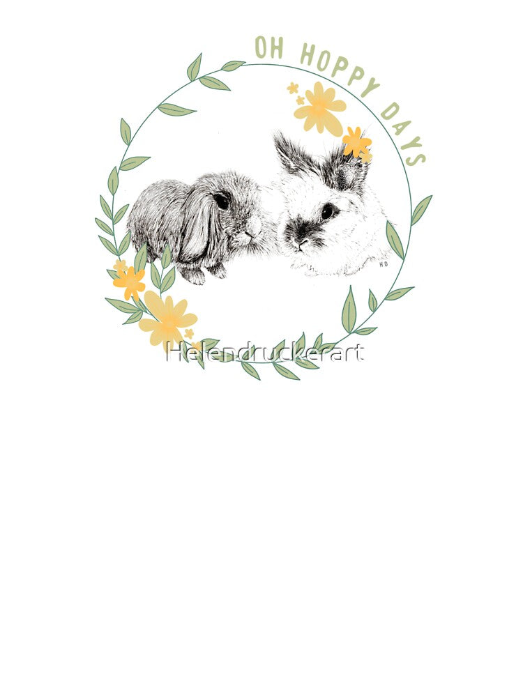 Two hoppy rabbits by Helendruckerart