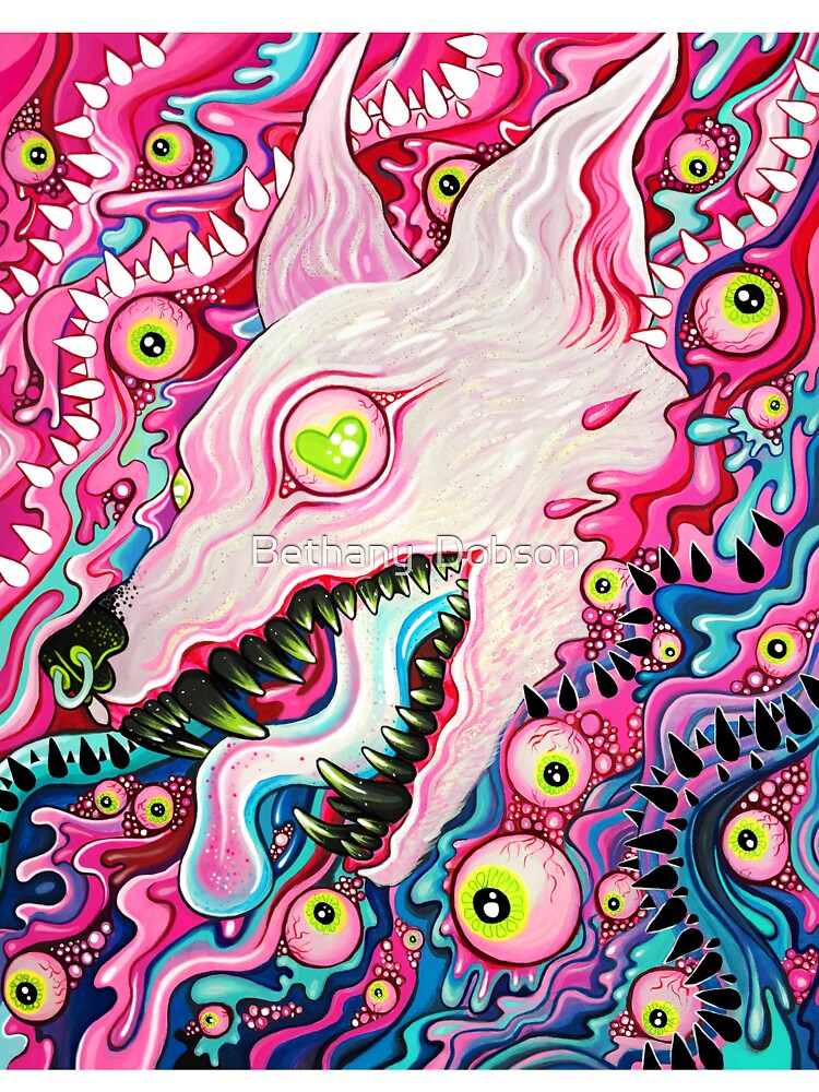 Glitterwolf Acrylic Painting by Bethany  Dobson