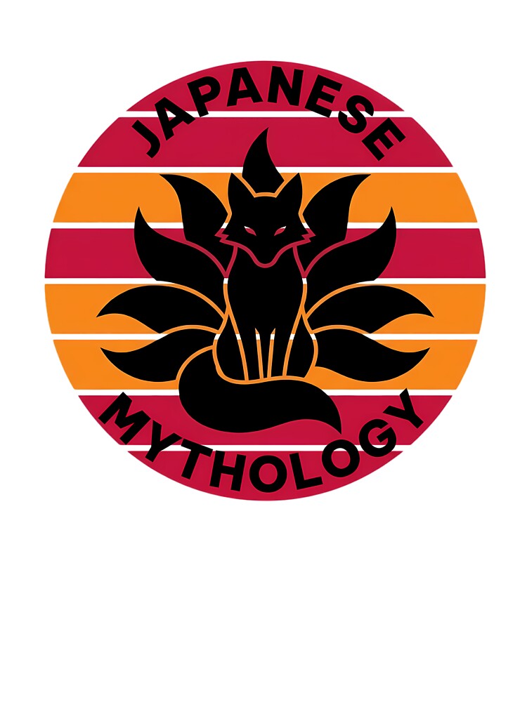 Kitsune Japanese Fox Nine-Tails Retro Design by Sabsll