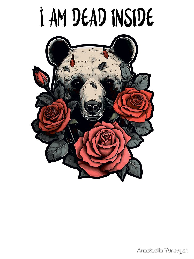 Brown bear. Bear in roses. by Anastasiia Yurevych