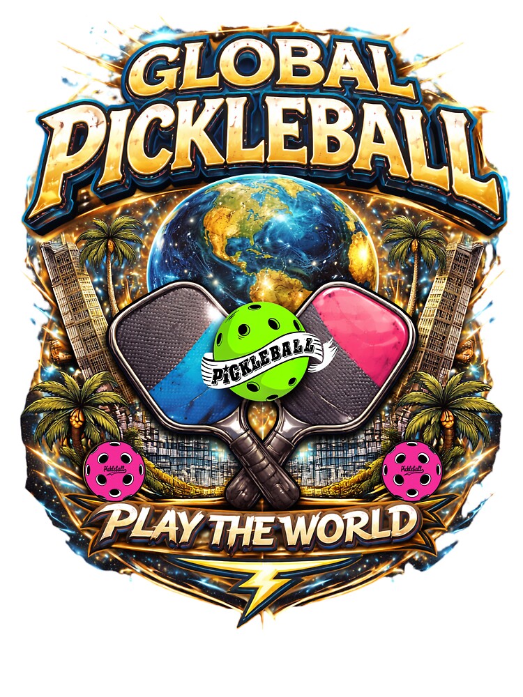 Global Pickleball Play The World | Bold International Sport Graphic by Jen.Lou
