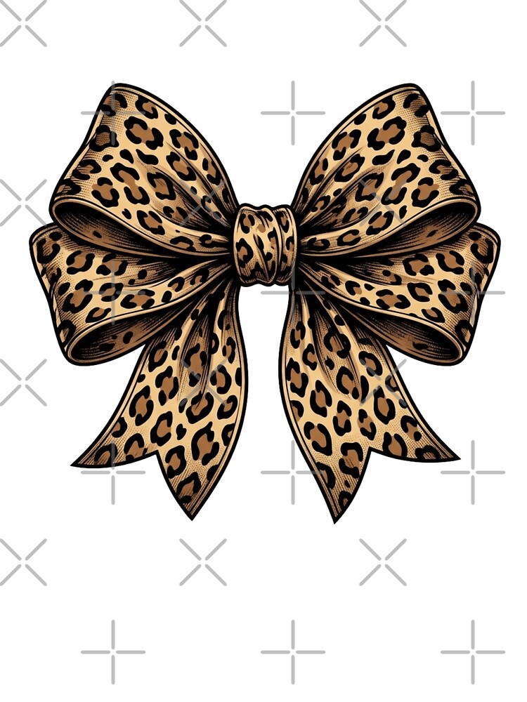 Leopard Print Bow Aesthetic Trendy Cheetah Animal Pattern by raedattia