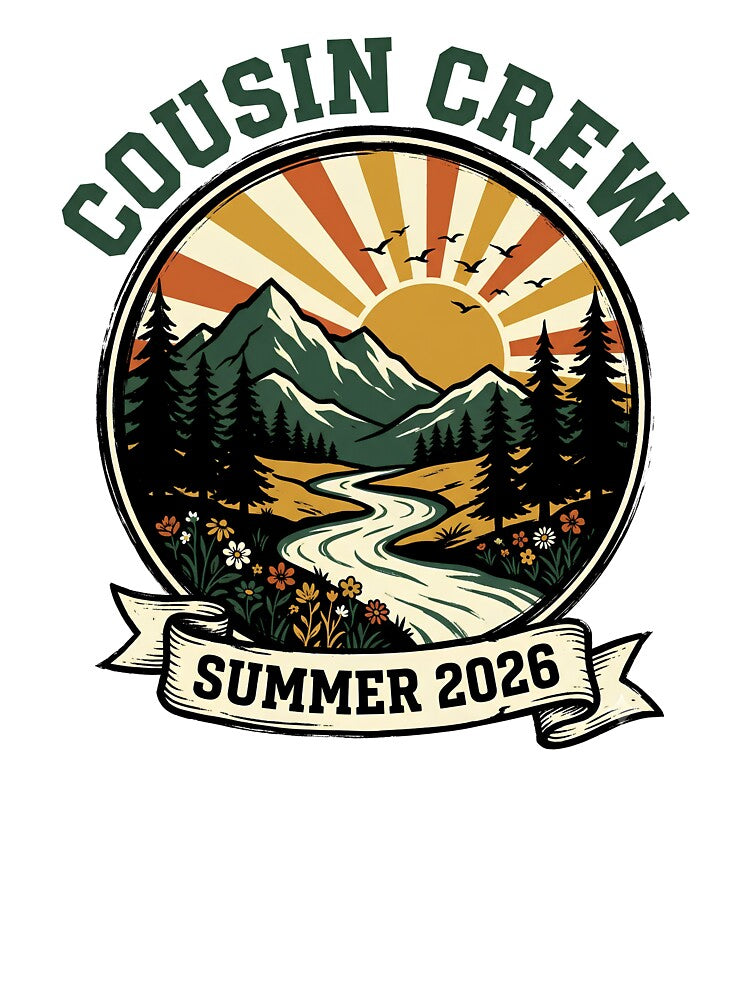 Cousin Crew Summer 2026 Funny Retro Family Vacation Squad Design by get55shirt