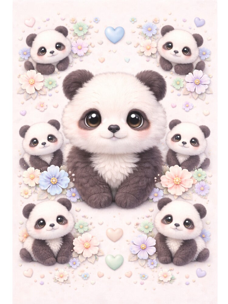 Cute Pastel Panda Aesthetic Phone Case | Kawaii Panda Floral Pattern | Adorable Panda Design by StickerMoodLab