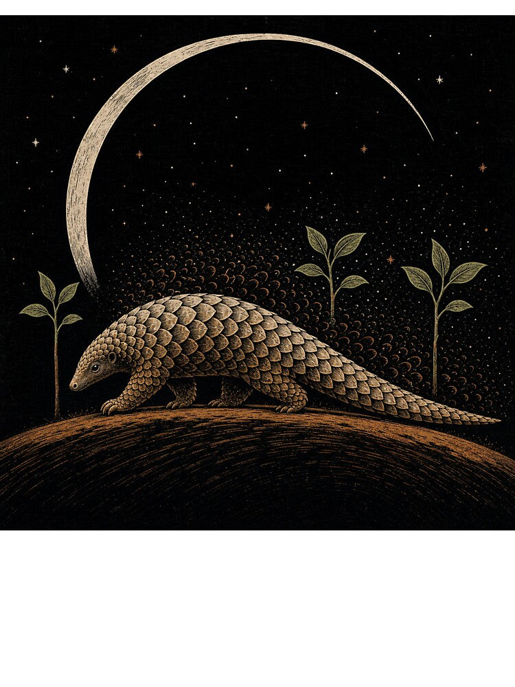 Pangolin Living Shields Wood Engraving by VerdantStudio
