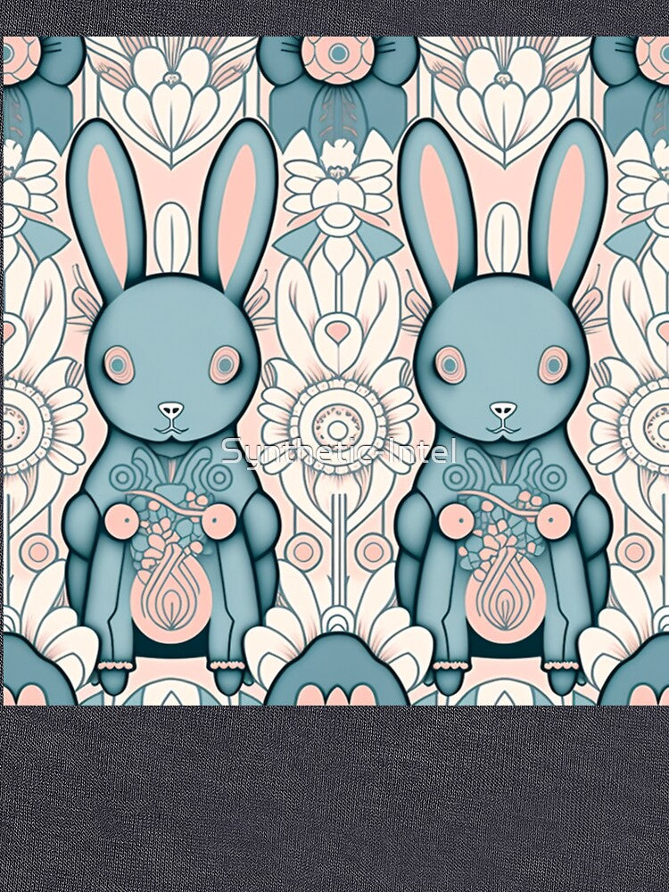 Cute Pastel Rabbits Pattern | Rabbits and Flowers | Year of the Rabbit | Easter Rabbits | Pair of Rabbits | high resolution by Synthetic-Intel